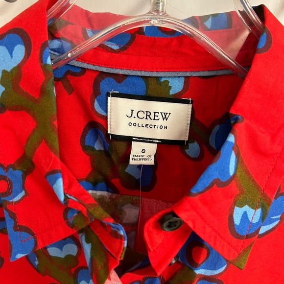 NWT J. Crew Collection Long Sleeved Shirt, Womens Size 8 Red - Picture 4 of 5